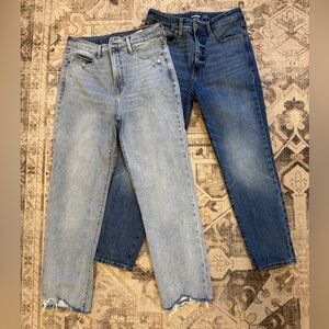 Old Navy Women's Straight Leg Jeans - Light Blue and Dark Blue